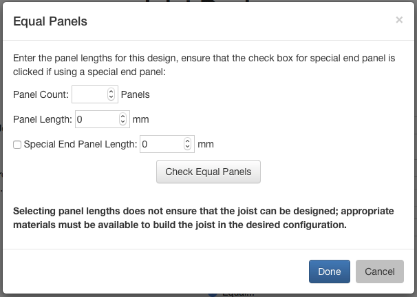 Equal Panels